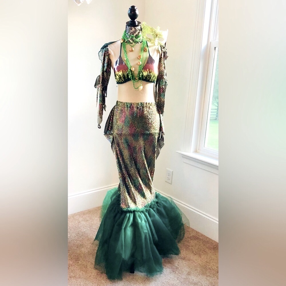 Goddess of SeaMermaid costume Artisan Original iridescent 5 piece & access S-M